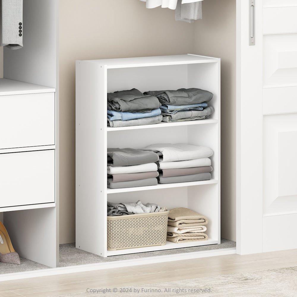 Reed 3-Tier Multipurpose Open Shelf Clothing & Closet Storage Organization. Picture 6
