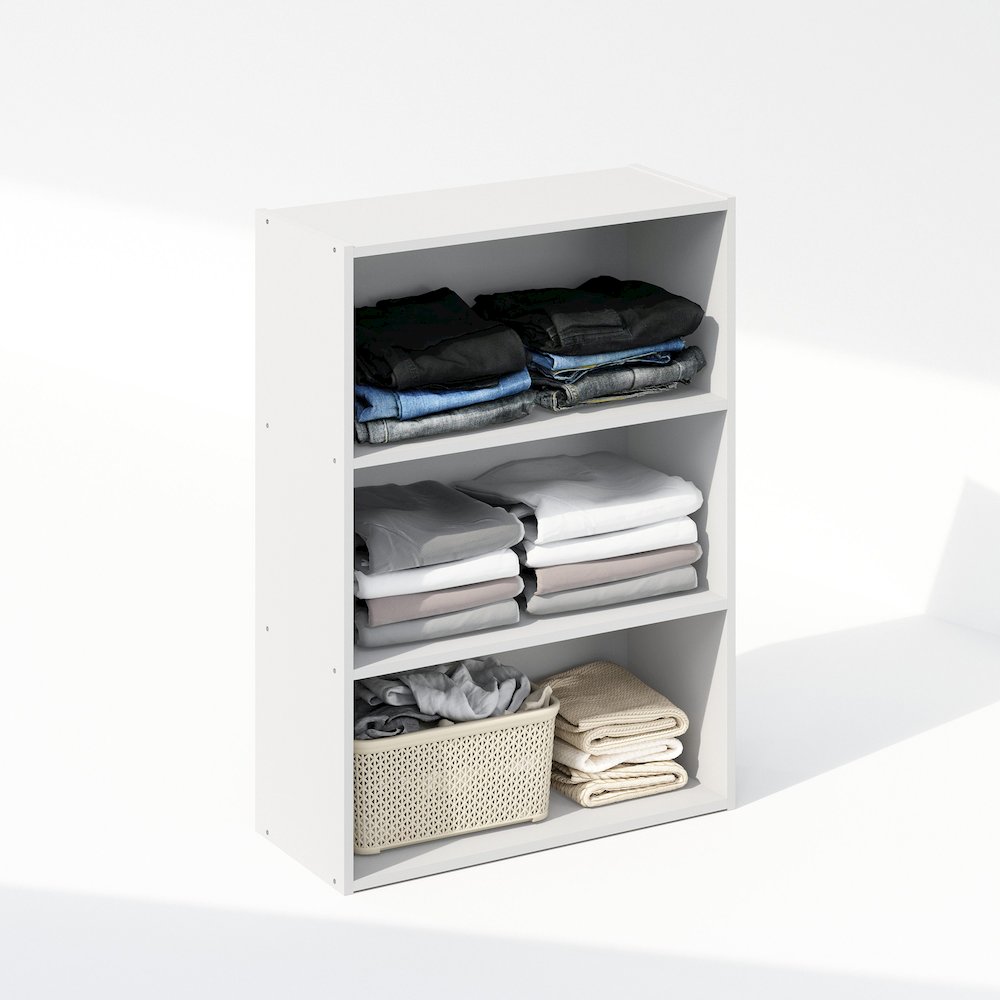 Reed 3-Tier Multipurpose Open Shelf Clothing & Closet Storage Organization. Picture 4
