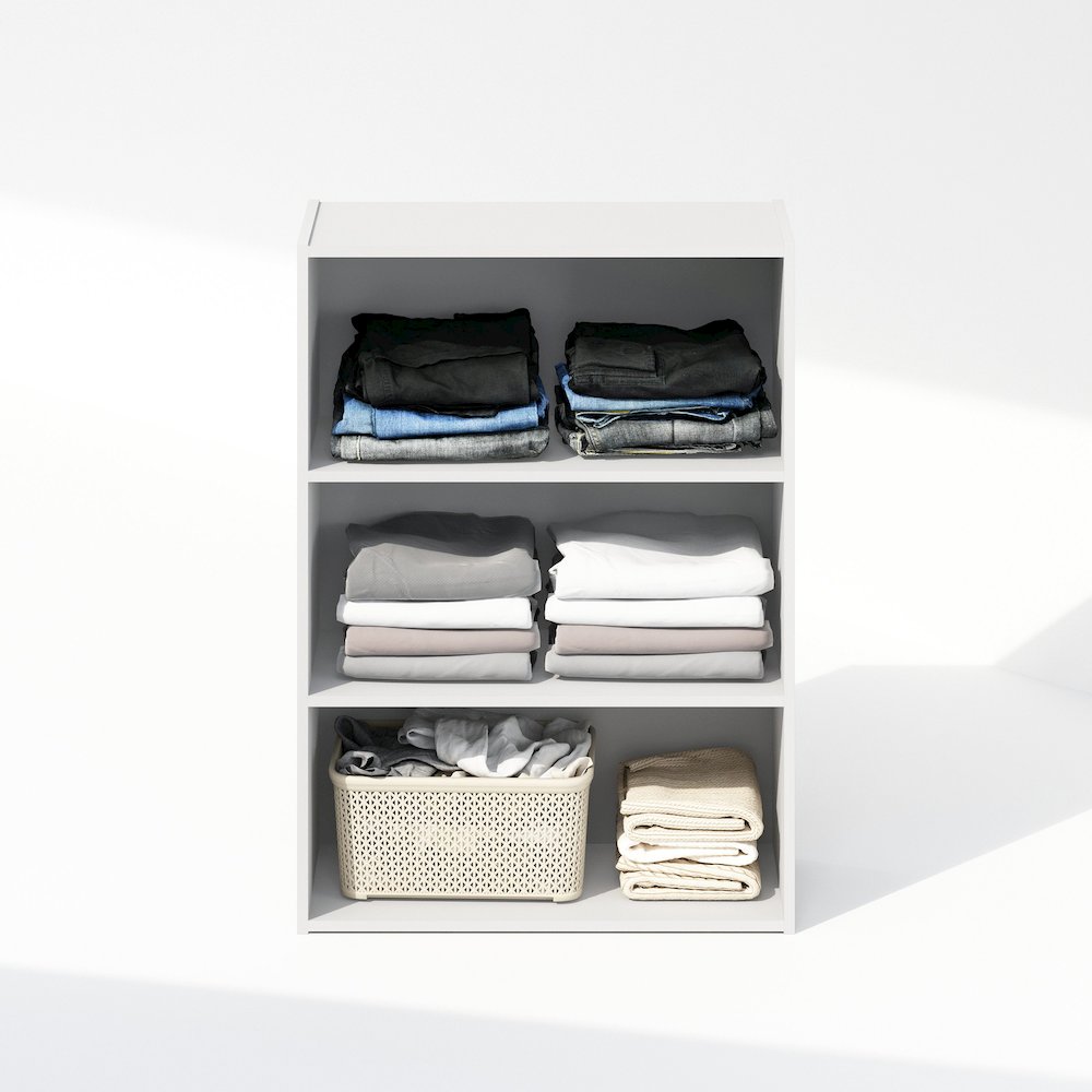 Reed 3-Tier Multipurpose Open Shelf Clothing & Closet Storage Organization. Picture 5