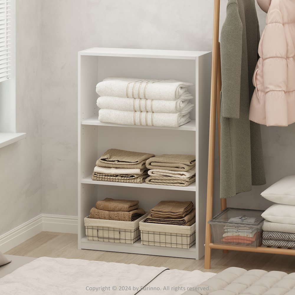 Reed 3-Tier Multipurpose Adjustable Shelf Clothing & Closet Storage Organization. Picture 6