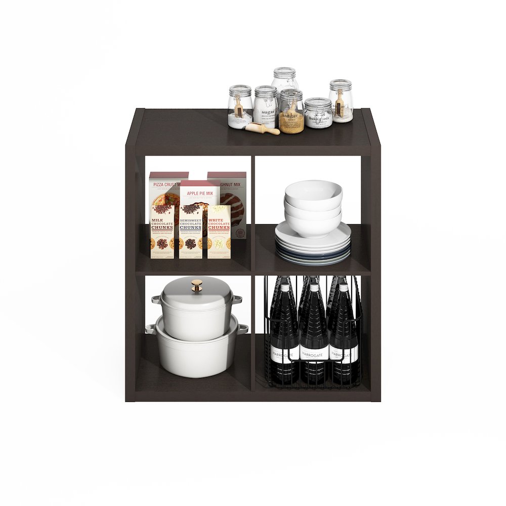 Hermite 4-Cube Open Shelves Kitchen Storage, Kitchen Island, Bakers Rack. Picture 1