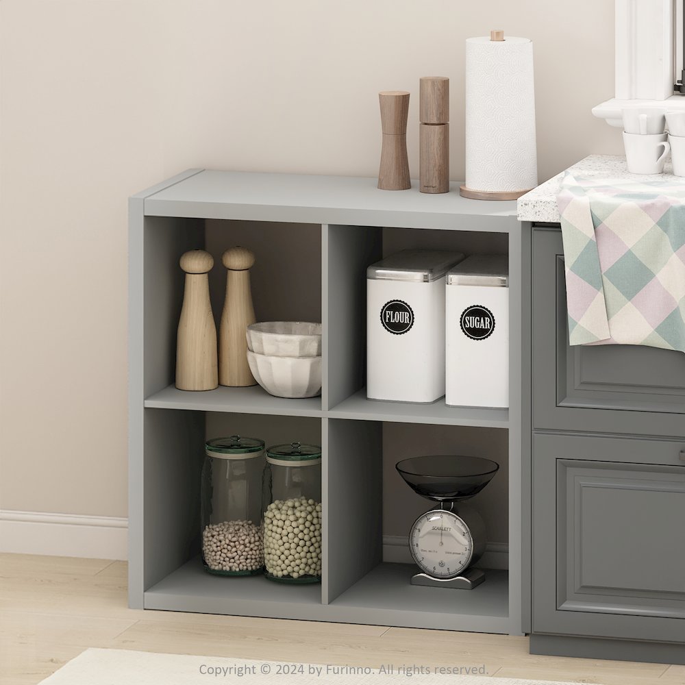 Hermite 4-Cube Open Shelves Kitchen Storage, Kitchen Island, Bakers Rack. Picture 3