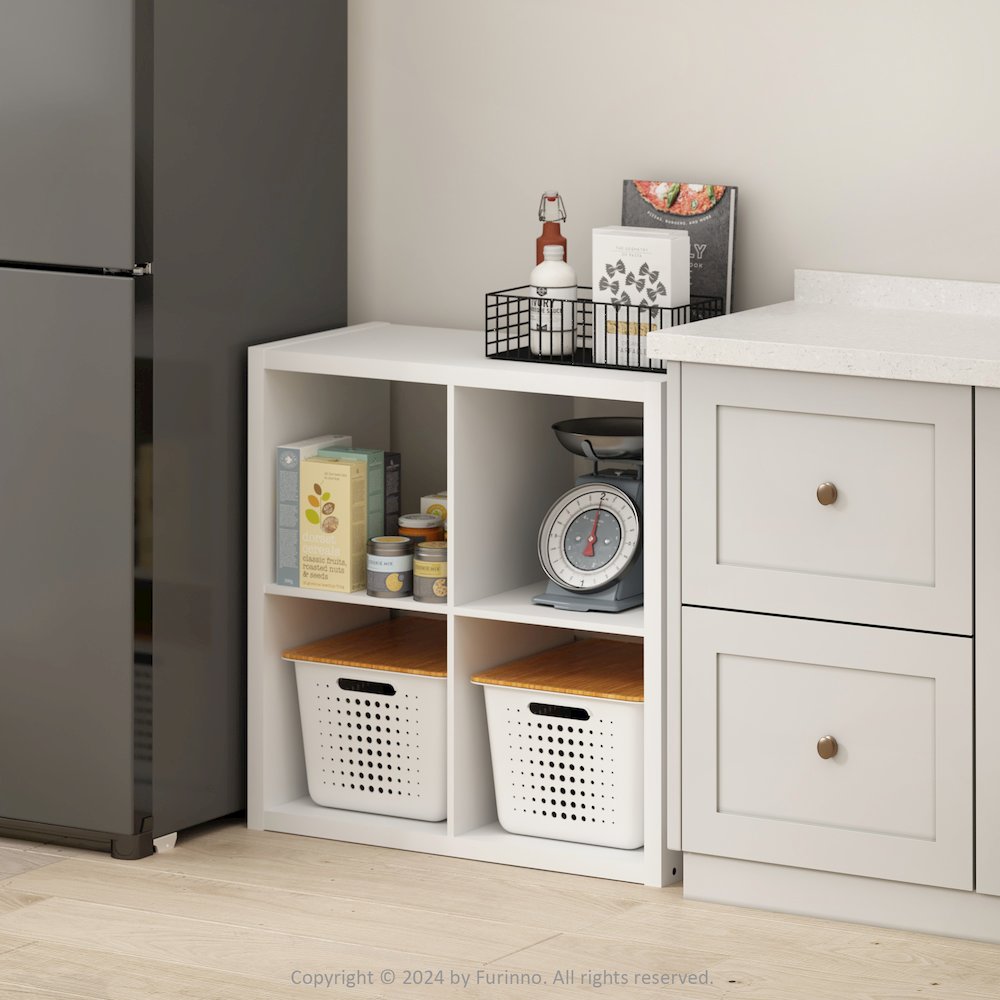 Hermite 4-Cube Open Shelves Kitchen Storage, Kitchen Island, Bakers Rack. Picture 3