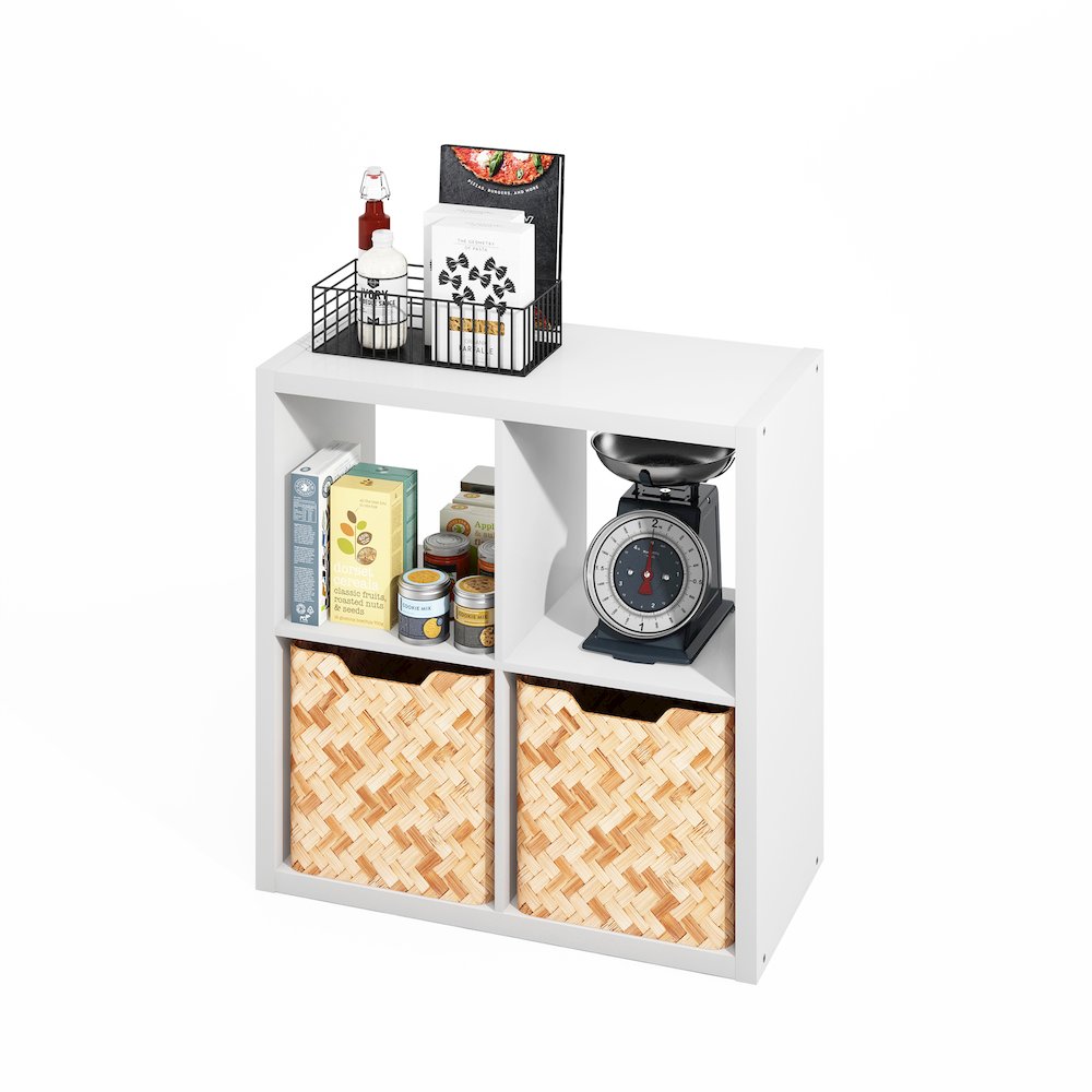 Hermite 4-Cube Open Shelves Kitchen Storage, Kitchen Island, Bakers Rack. Picture 1