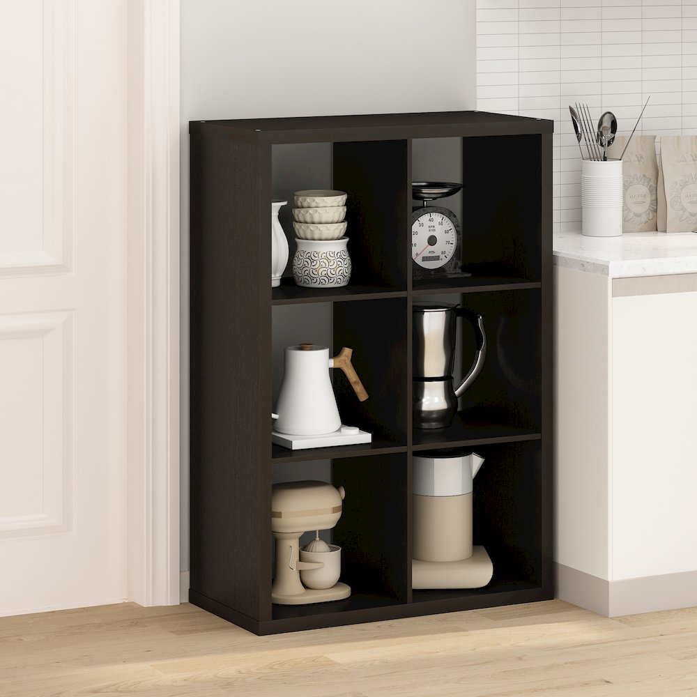 Hermite 6-Cube Open Shelves Kitchen Storage, Kitchen Island, Bakers Rack. Picture 4