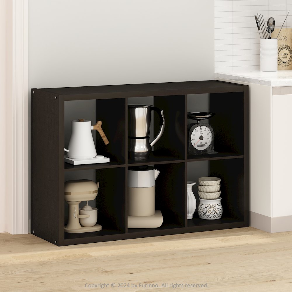 Hermite 6-Cube Open Shelves Kitchen Storage, Kitchen Island, Bakers Rack. Picture 5
