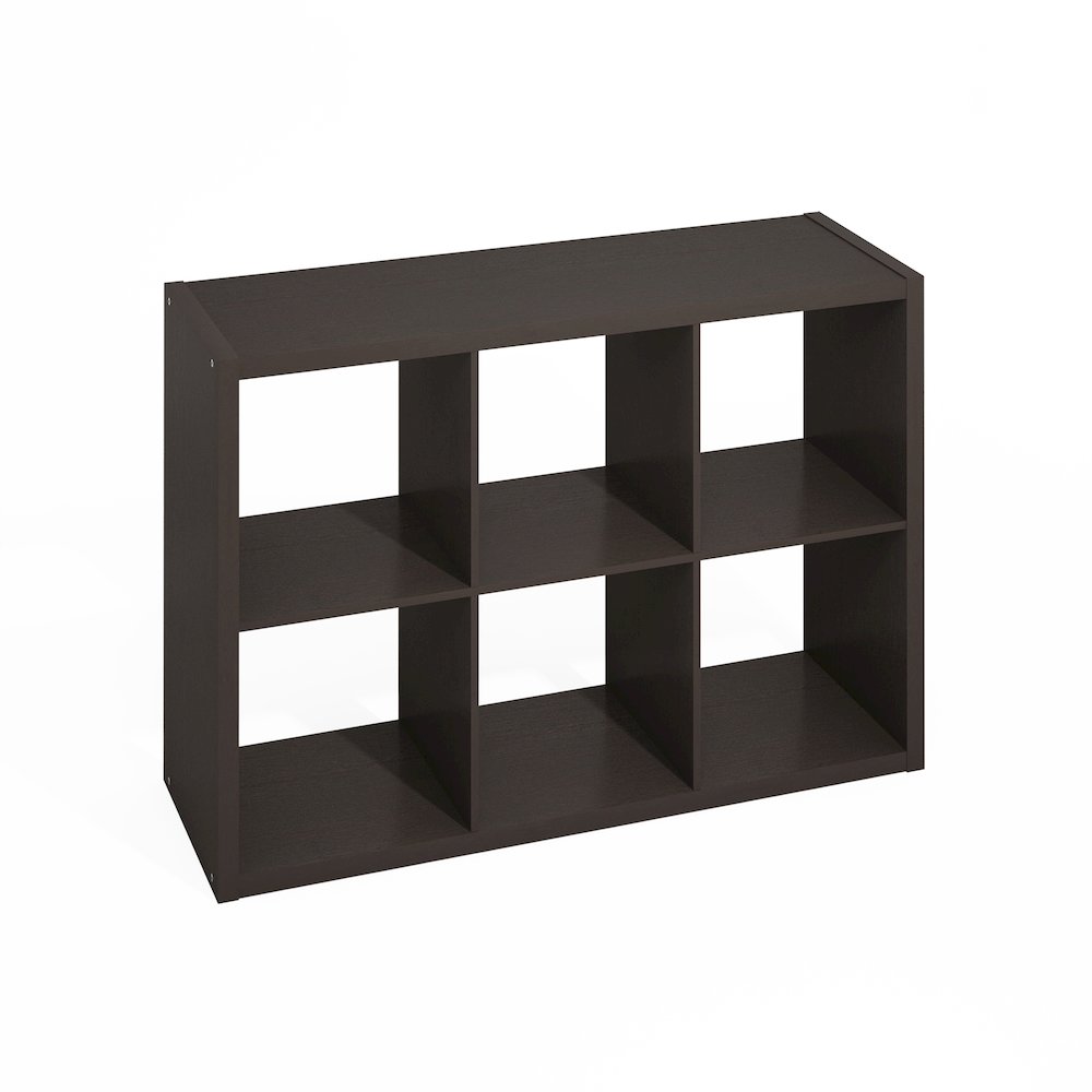 6-Cube Kitchen Storage, Bakers Rack, Kitchen Island with Storage, Black Oak. Picture 1