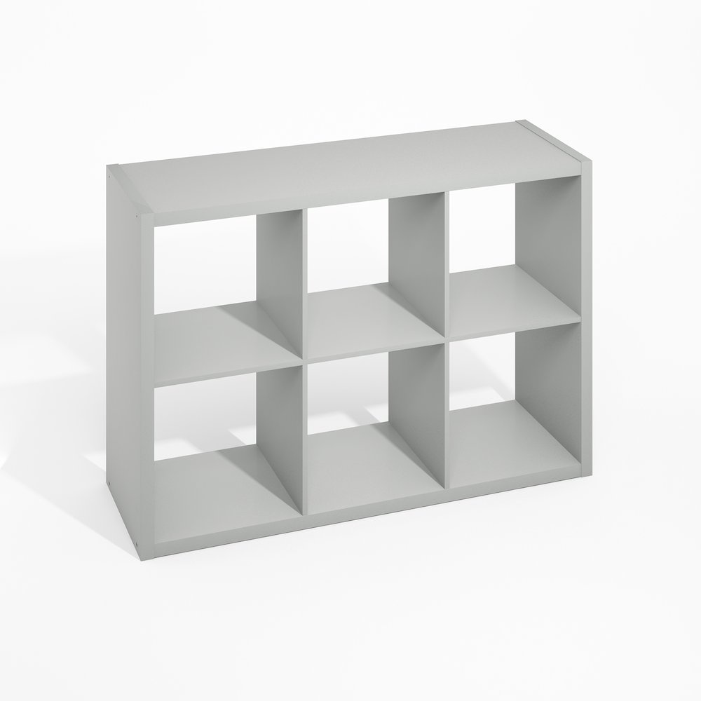 6-Cube Kitchen Storage, Bakers Rack, Kitchen Island with Storage, Pale Grey. Picture 2