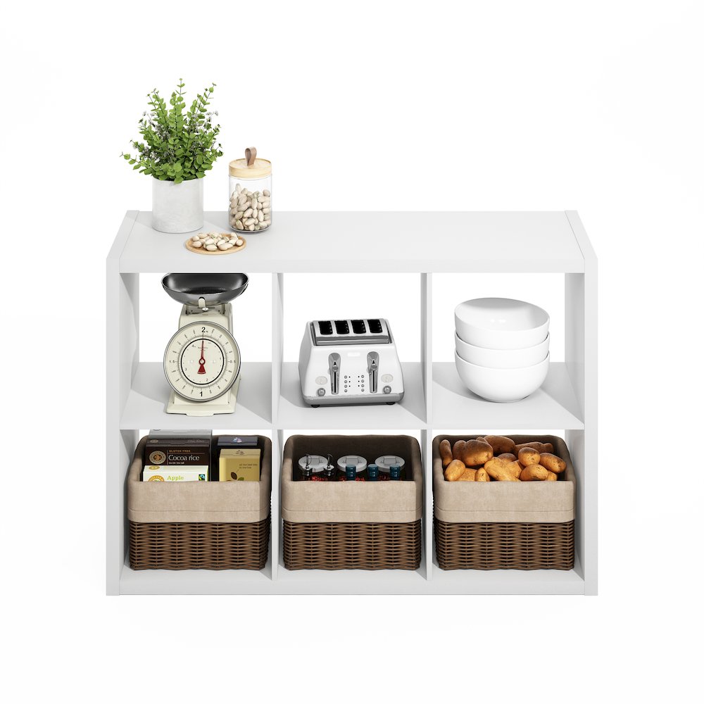 Hermite 6-Cube Open Shelves Kitchen Storage, Kitchen Island, Bakers Rack. Picture 2