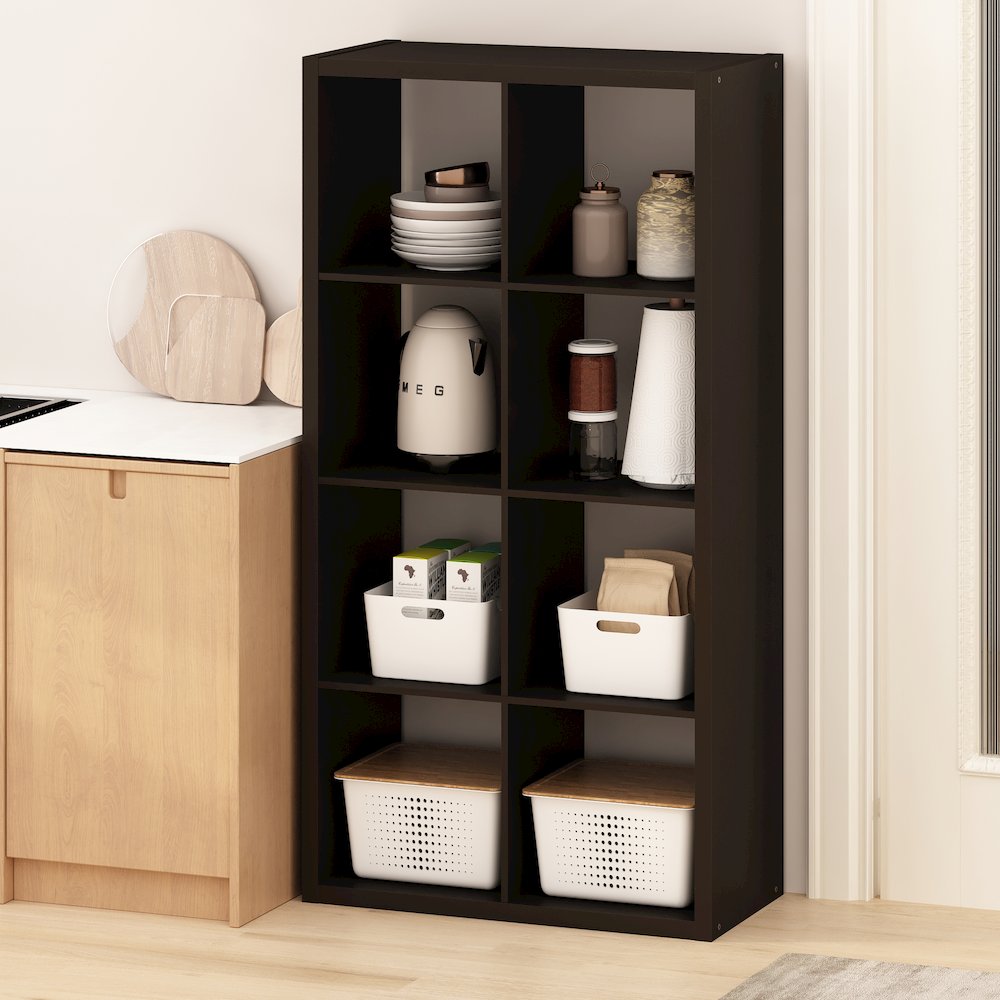Hermite 8-Cube Open Shelves Kitchen Storage, Kitchen Island, Bakers Rack. Picture 4