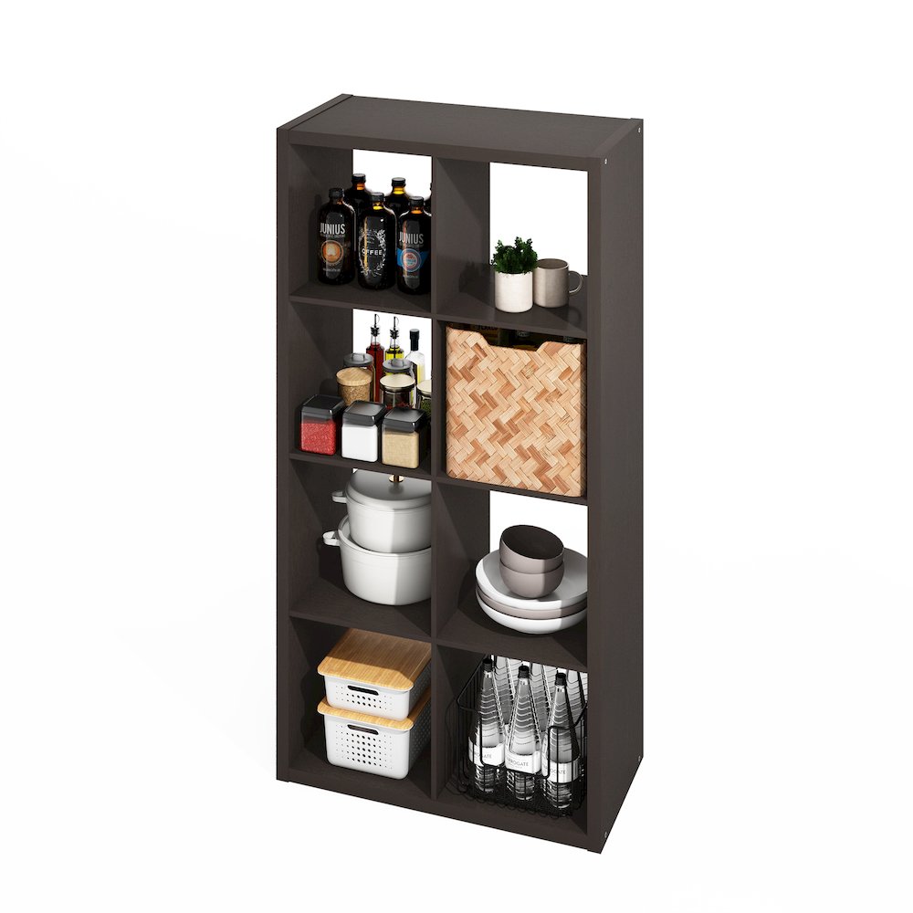 Hermite 8-Cube Open Shelves Kitchen Storage, Kitchen Island, Bakers Rack. Picture 1