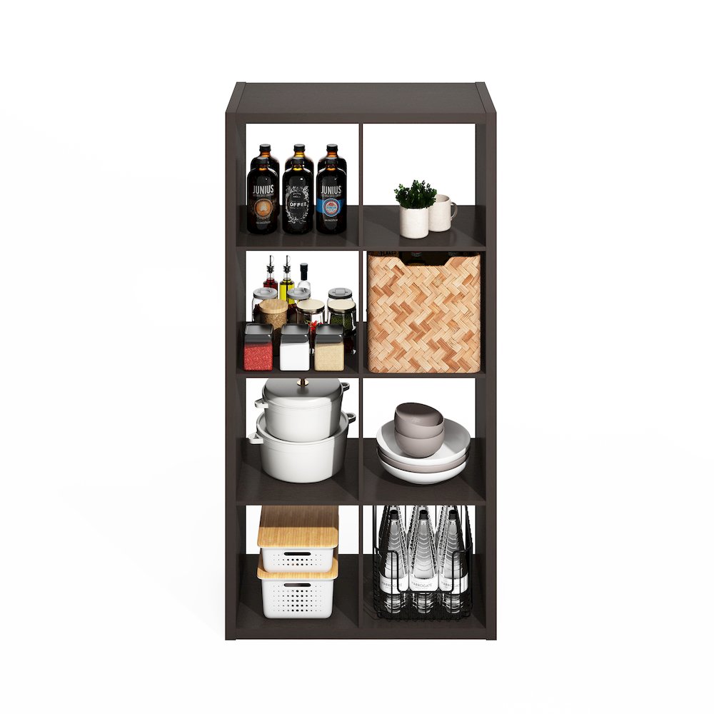 8-Cube Kitchen Storage, Bakers Rack, Kitchen Island with Storage, Black Oak. Picture 2