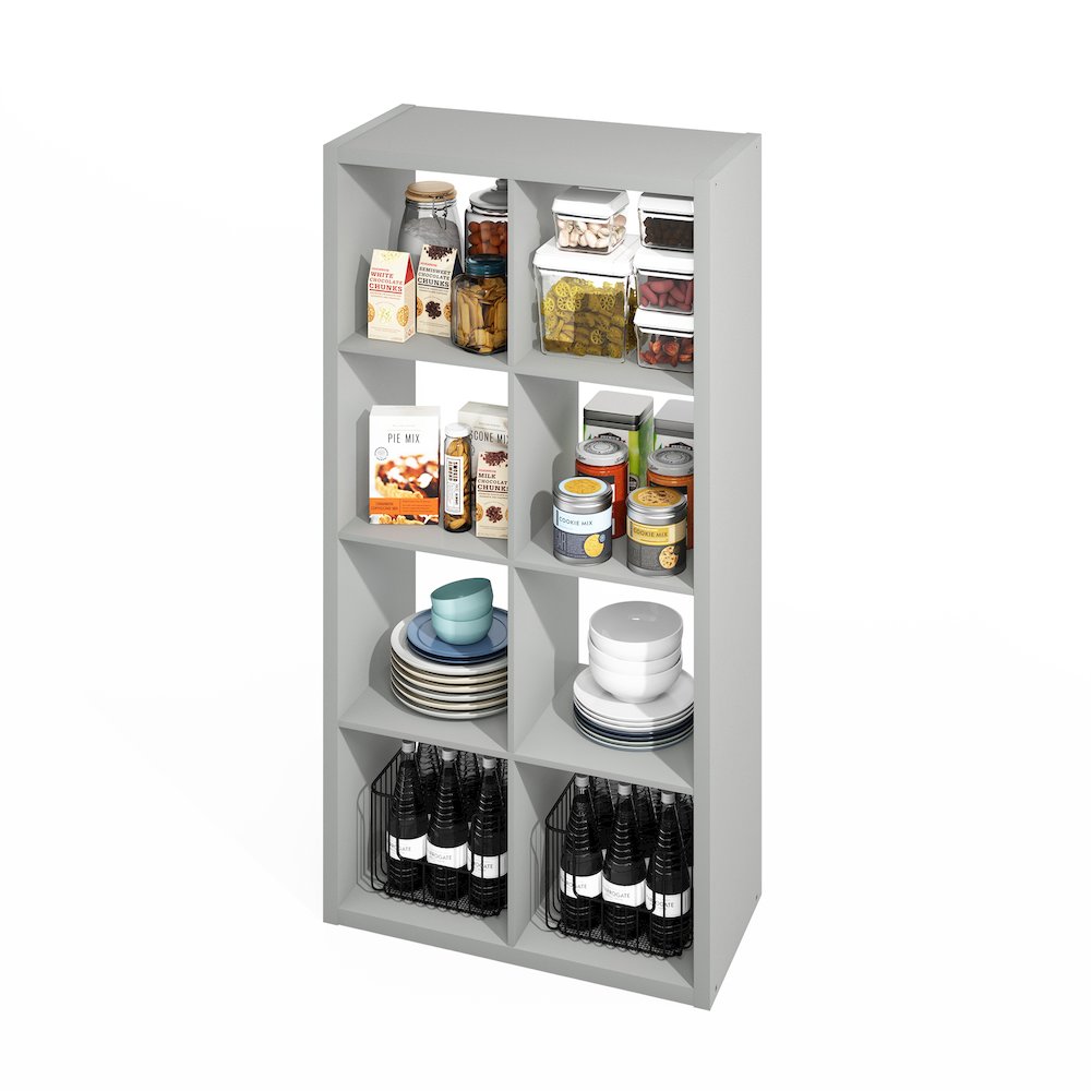 8-Cube Kitchen Storage, Bakers Rack, Kitchen Island with Storage, Pale Grey. Picture 3