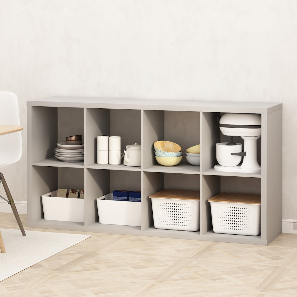 8-Cube Kitchen Storage, Bakers Rack, Kitchen Island with Storage, Pale Grey. Picture 5