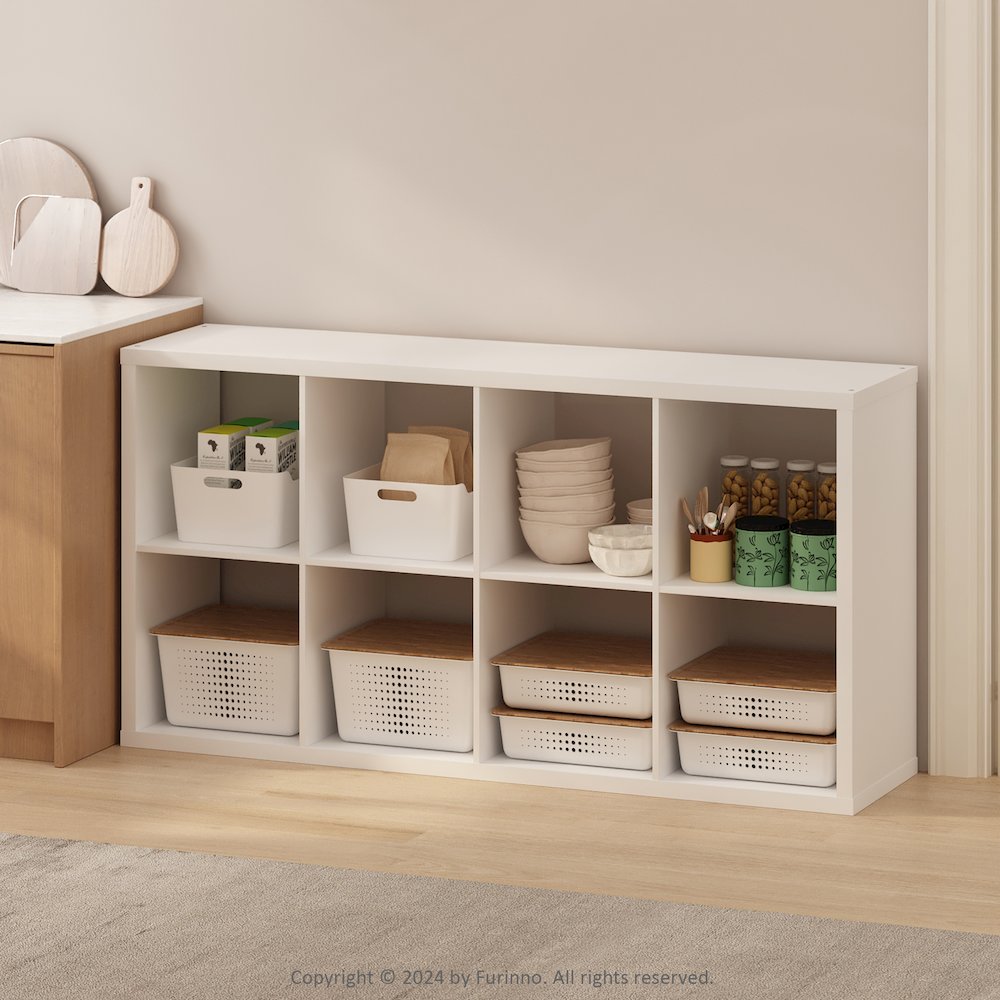 Hermite 8-Cube Open Shelves Kitchen Storage, Kitchen Island, Bakers Rack. Picture 5