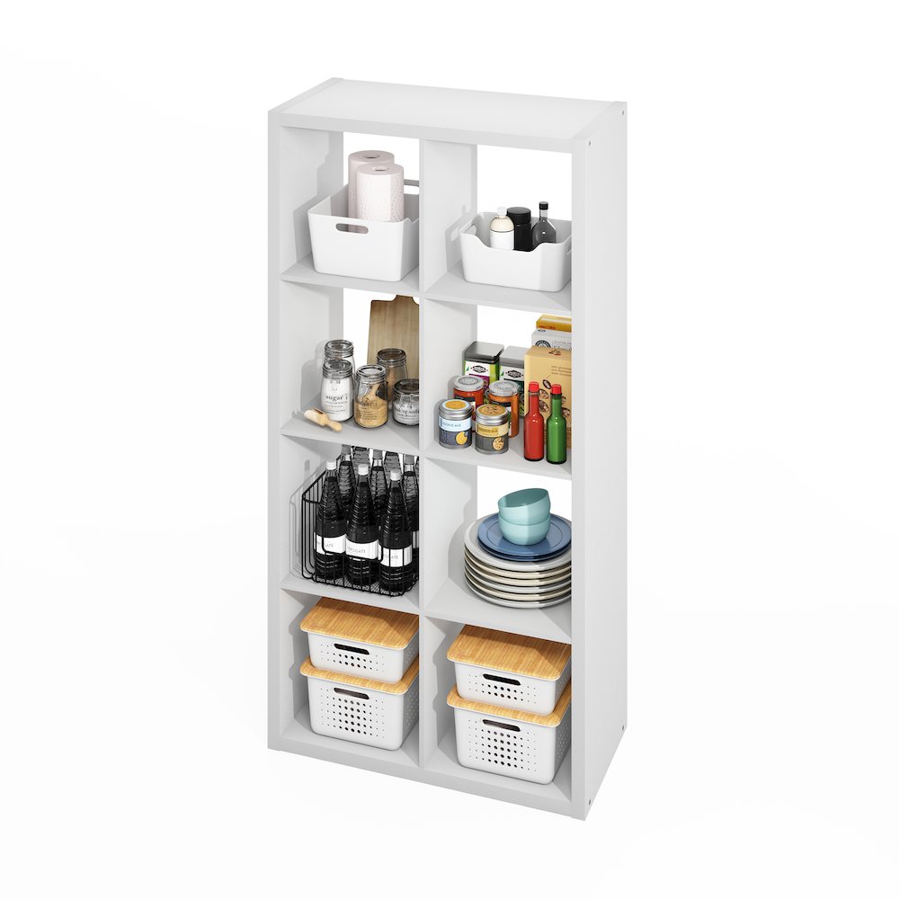 Hermite 8-Cube Open Shelves Kitchen Storage, Kitchen Island, Bakers Rack. Picture 1