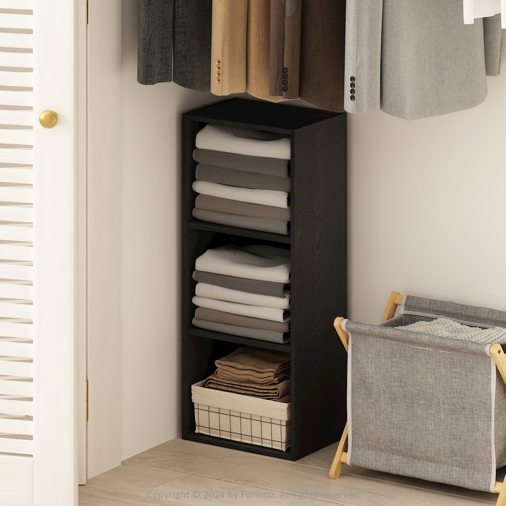 Reed 3-Tier Open Shelf Multipurpose Closet & Clothing Storage, Storage Organizer. Picture 3