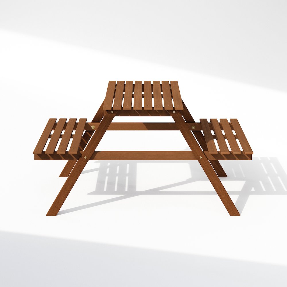 Tioman Outdoor Hardwood 3-Tier Freestanding Plant Stand, Plant Shelf Organizer. Picture 3