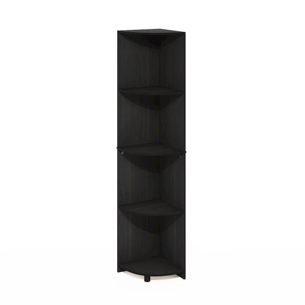 Econ 4-Tier Corner Shelf Bookcase, Bookshelf, Espresso. Picture 1