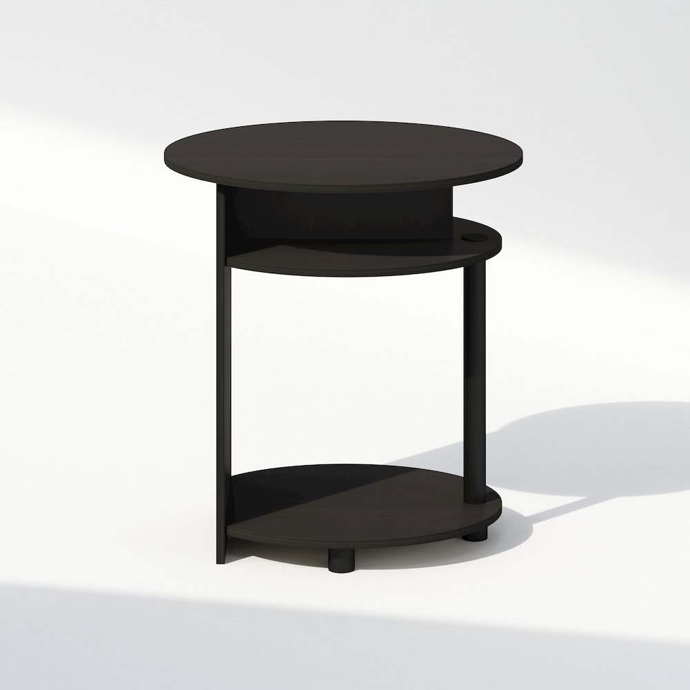 Tidur Simple Design Oval Nightstand, Bedside Table, Walnut. Picture 3