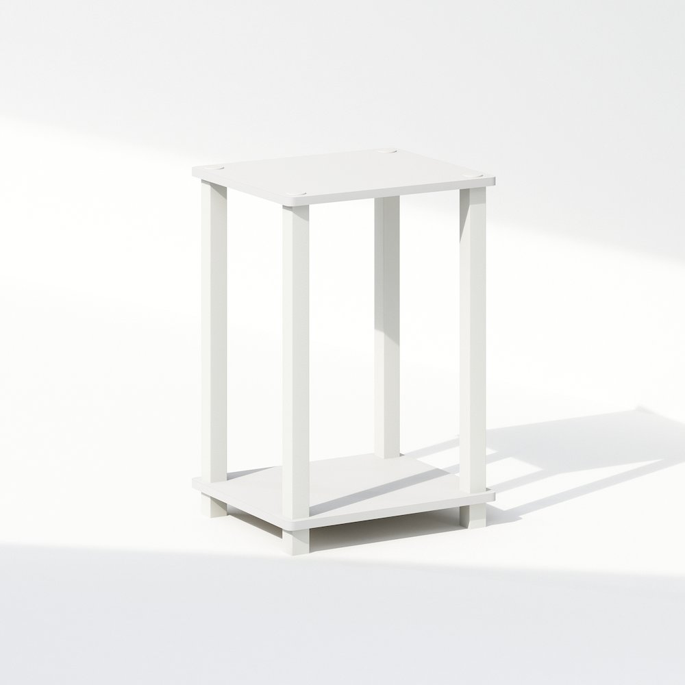 Simplistic Compact Bedside Table, Nightstand, White/White. Picture 1