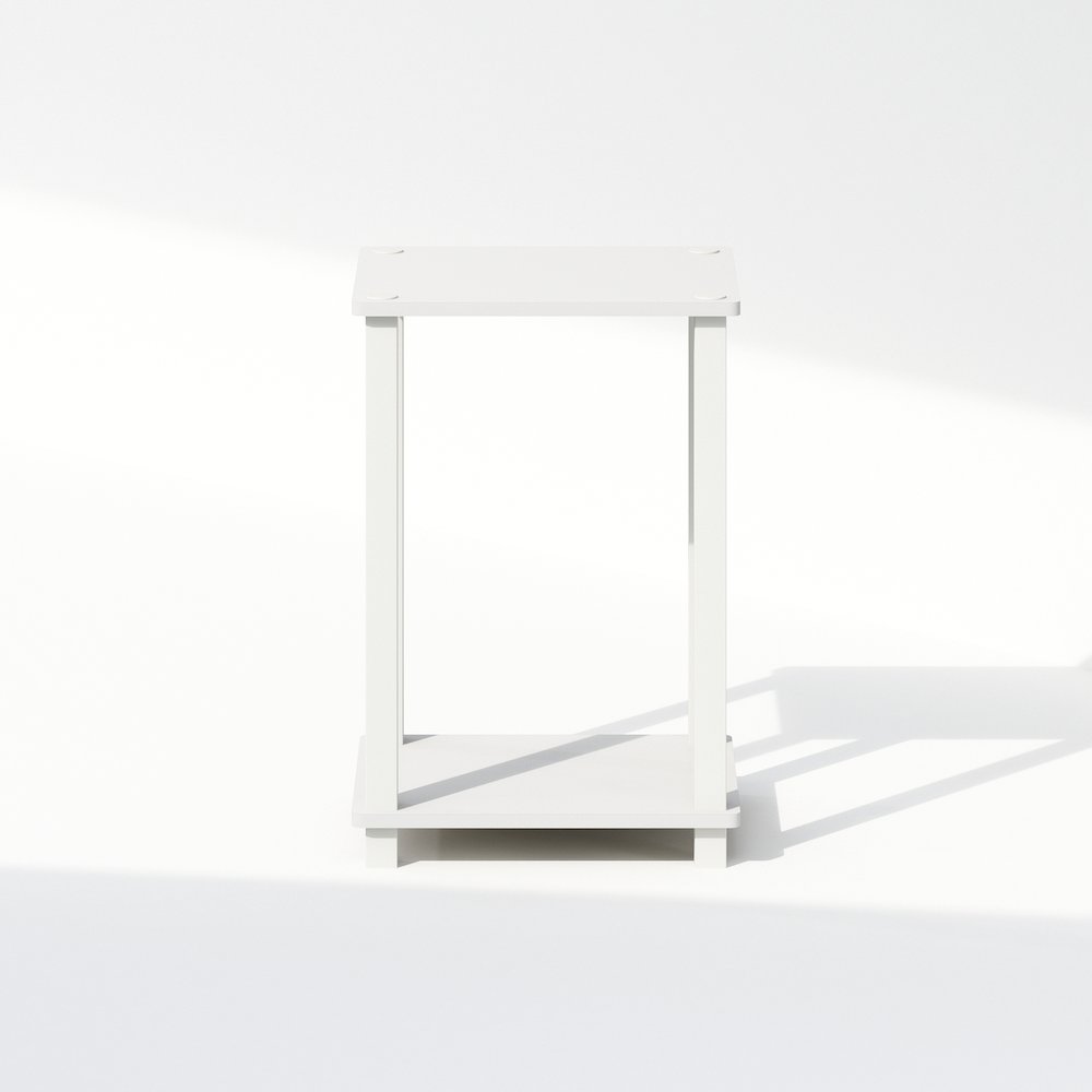 Simplistic Compact Bedside Table, Nightstand, White/White. Picture 3