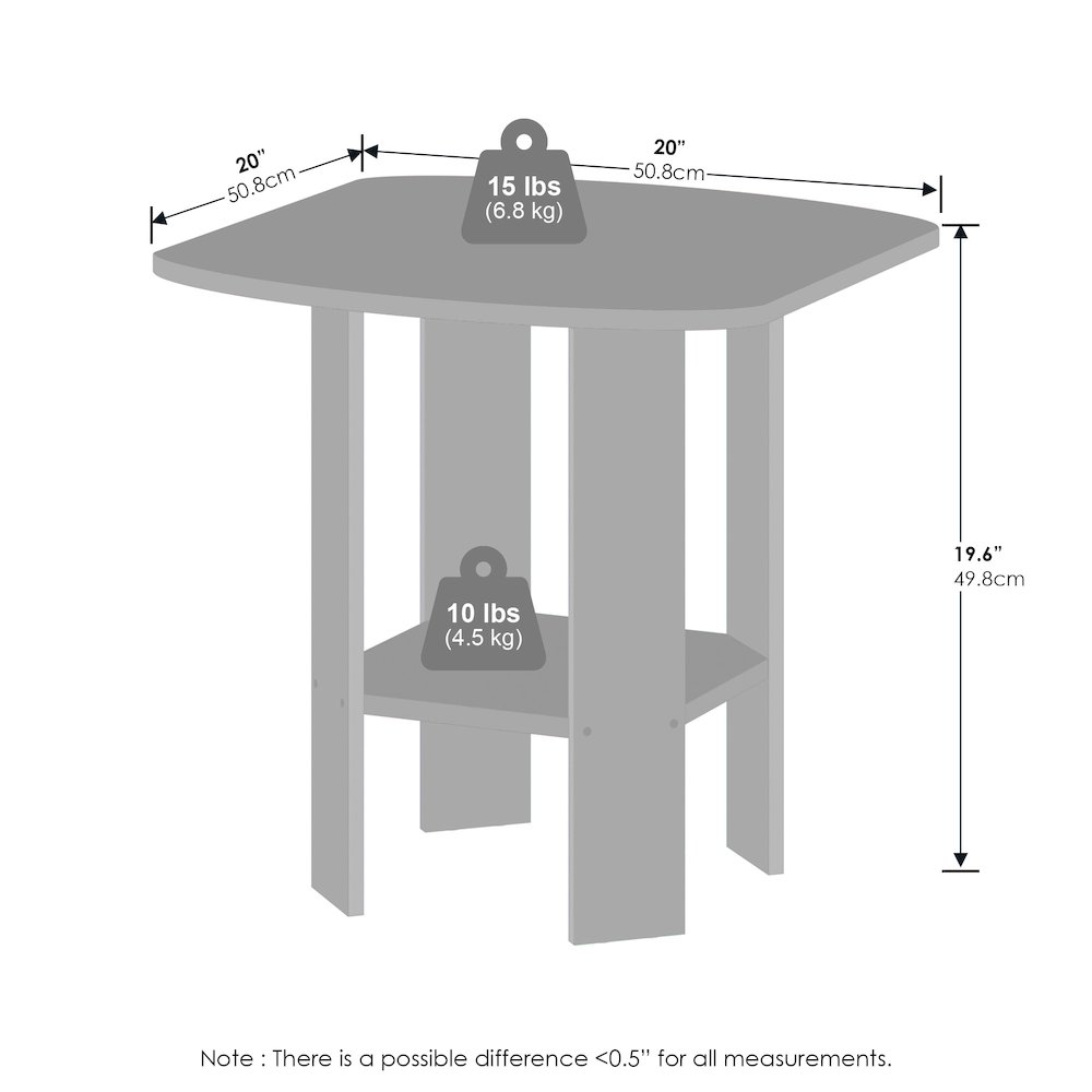 Tidur Simple Design Bedside Table Nightstand, Espresso. Picture 2