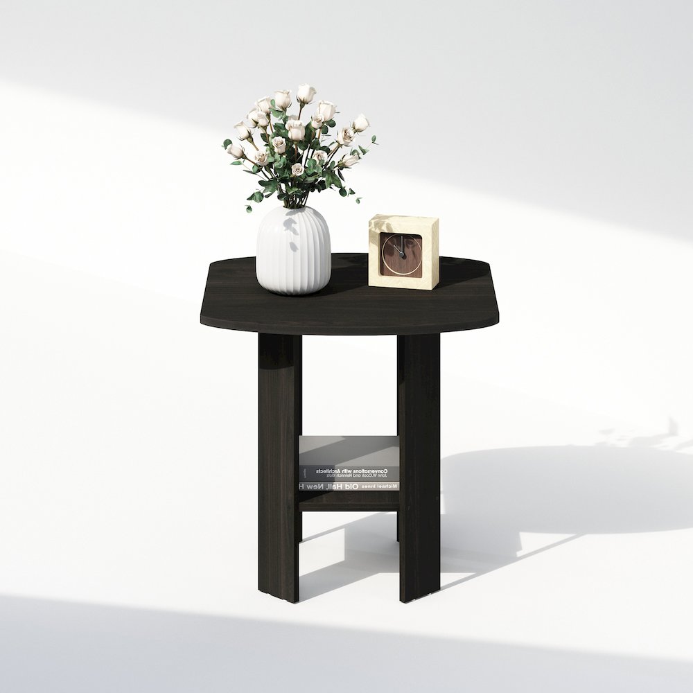 Tidur Simple Design Bedside Table Nightstand, Espresso. Picture 5