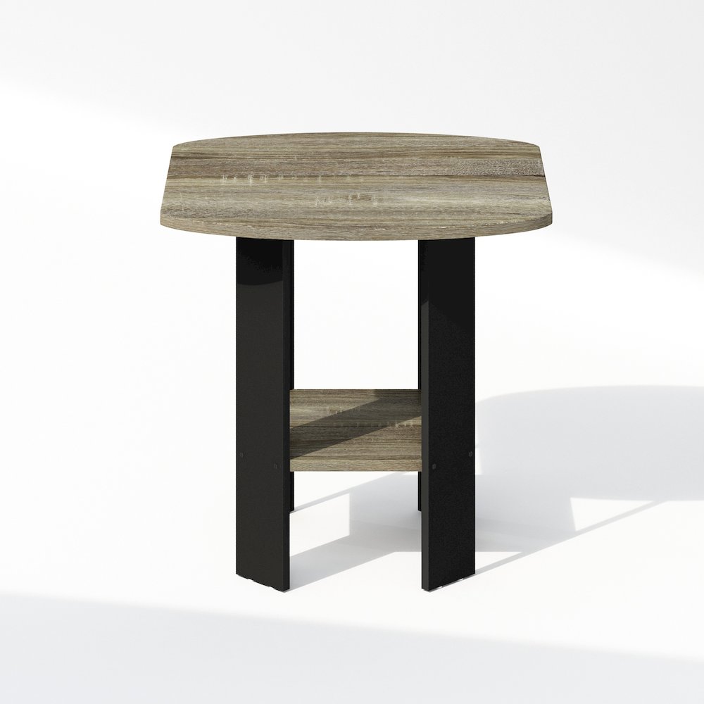 Tidur Simple Design Bedside Table Nightstand, French Oak/Black. Picture 3
