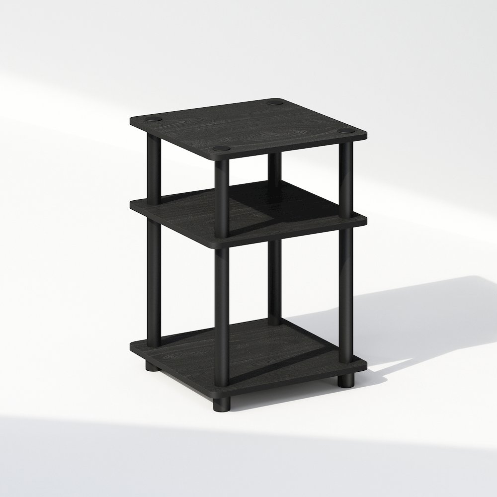 Turn-N-Tube Easy Assembly Nightstand, Bedside Table with Open Shleves, Blackwood. Picture 1