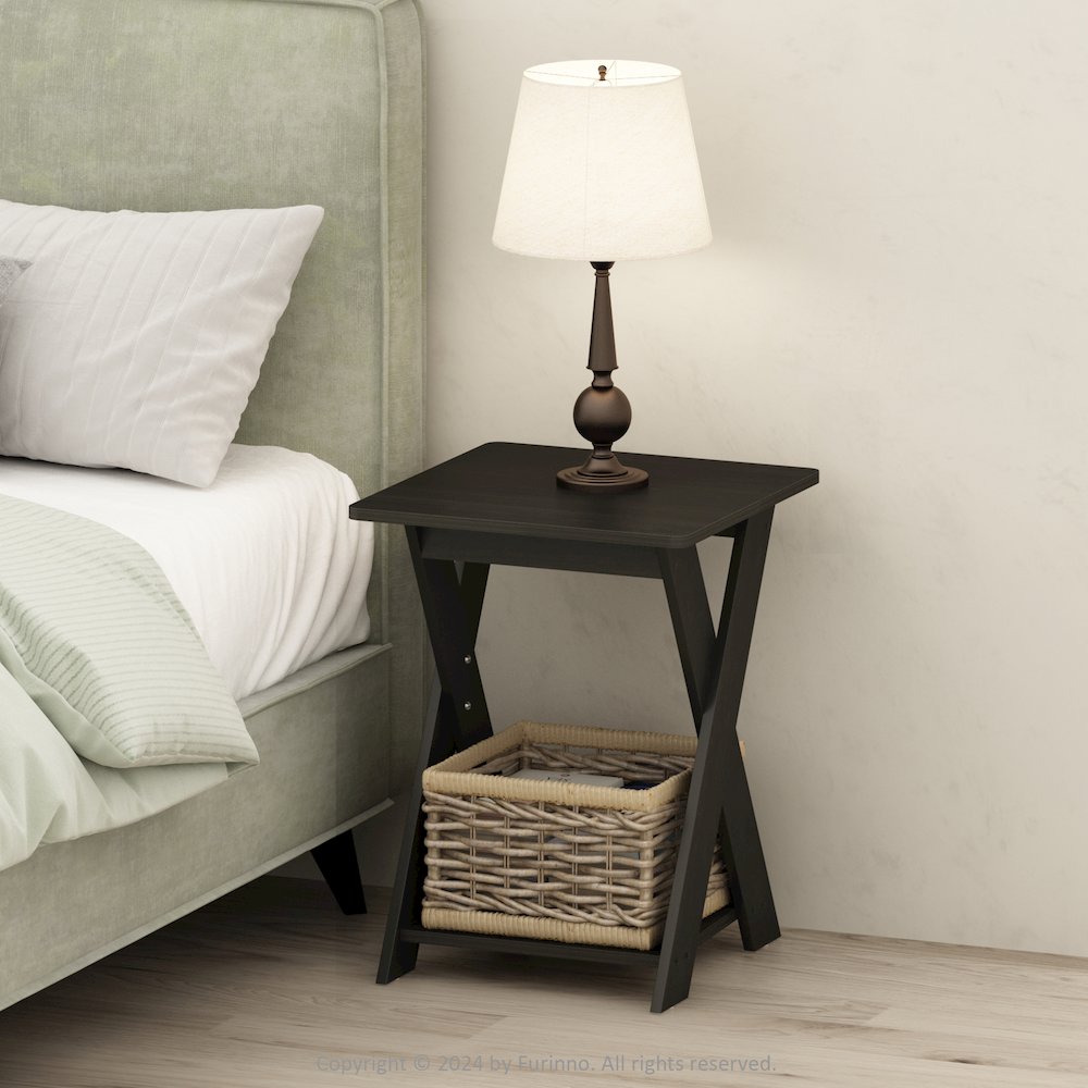 Tidur Criss-Crossed Nightstand, Bedside Table, Espresso. Picture 6