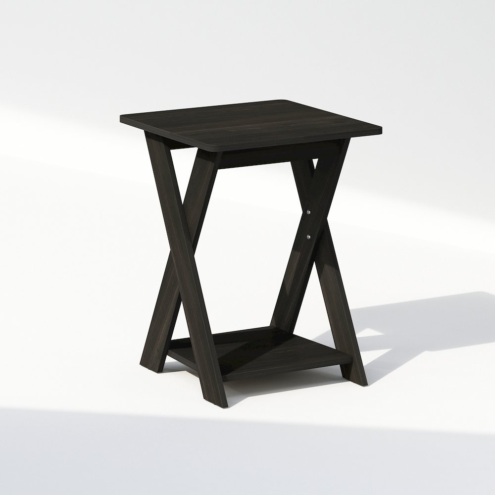 Tidur Criss-Crossed Nightstand, Bedside Table, Espresso. Picture 1