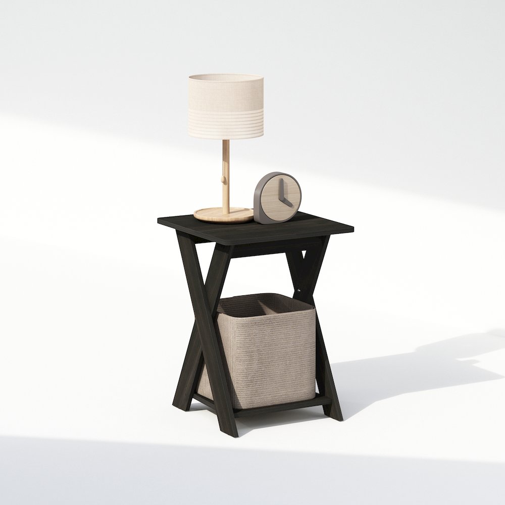 Tidur Criss-Crossed Nightstand, Bedside Table, Espresso. Picture 4