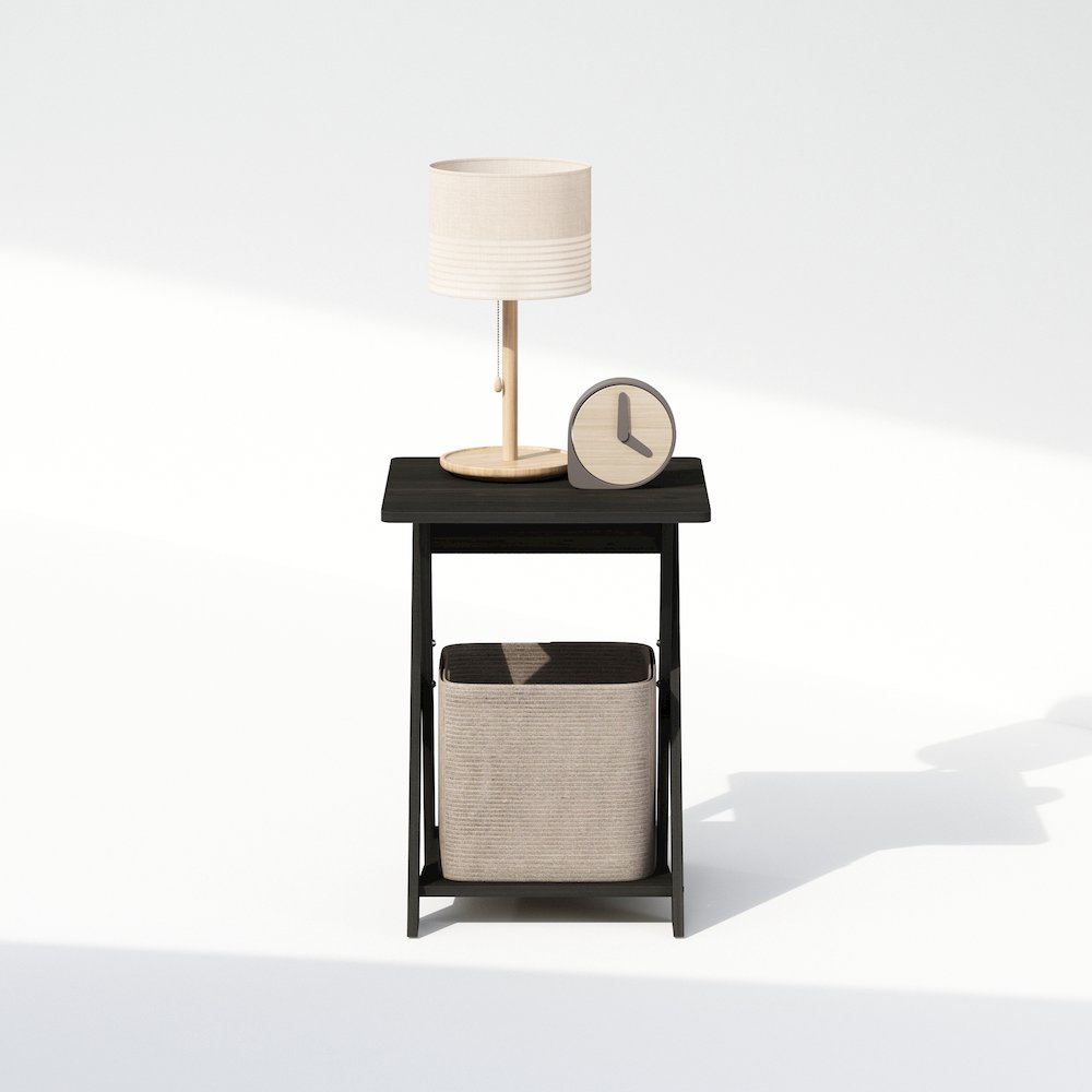 Tidur Criss-Crossed Nightstand, Bedside Table, Espresso. Picture 5