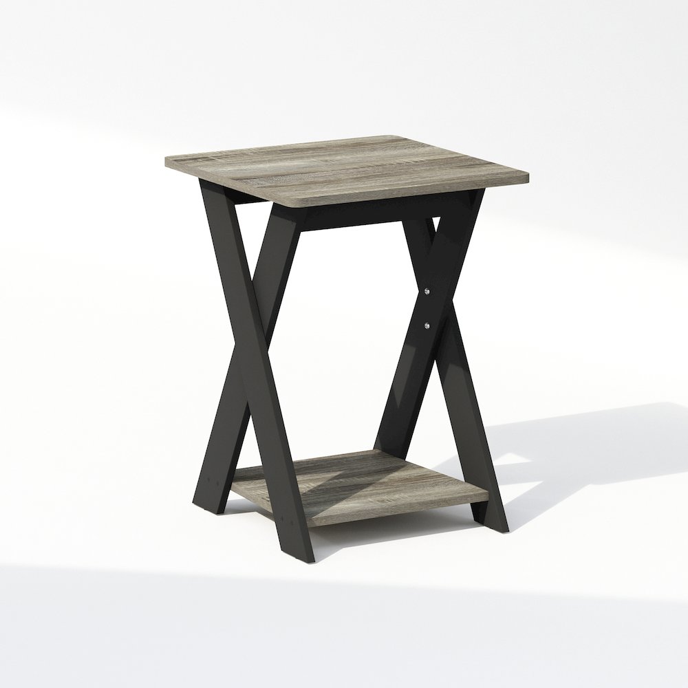 Tidur Criss-Crossed Nightstand, Bedside Table, French Oak/Black. Picture 1