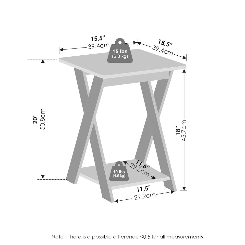 Tidur Criss-Crossed Nightstand, Bedside Table, French Oak/Black. Picture 2