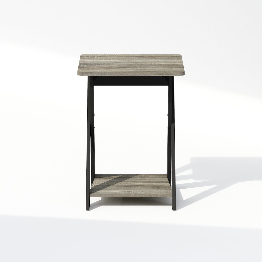 Tidur Criss-Crossed Nightstand, Bedside Table, French Oak/Black. Picture 3