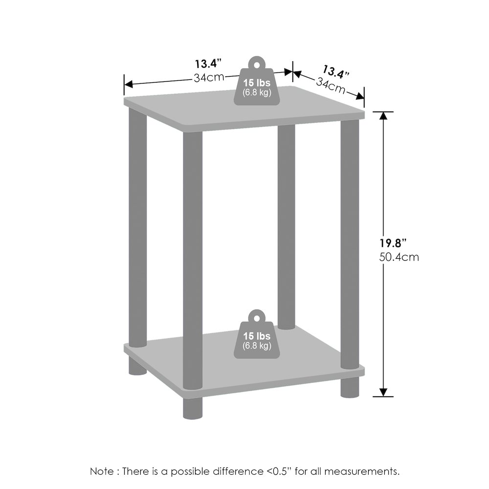 Turn-N-Tube Nightstand, Bedside Table, French Oak/Black. Picture 2