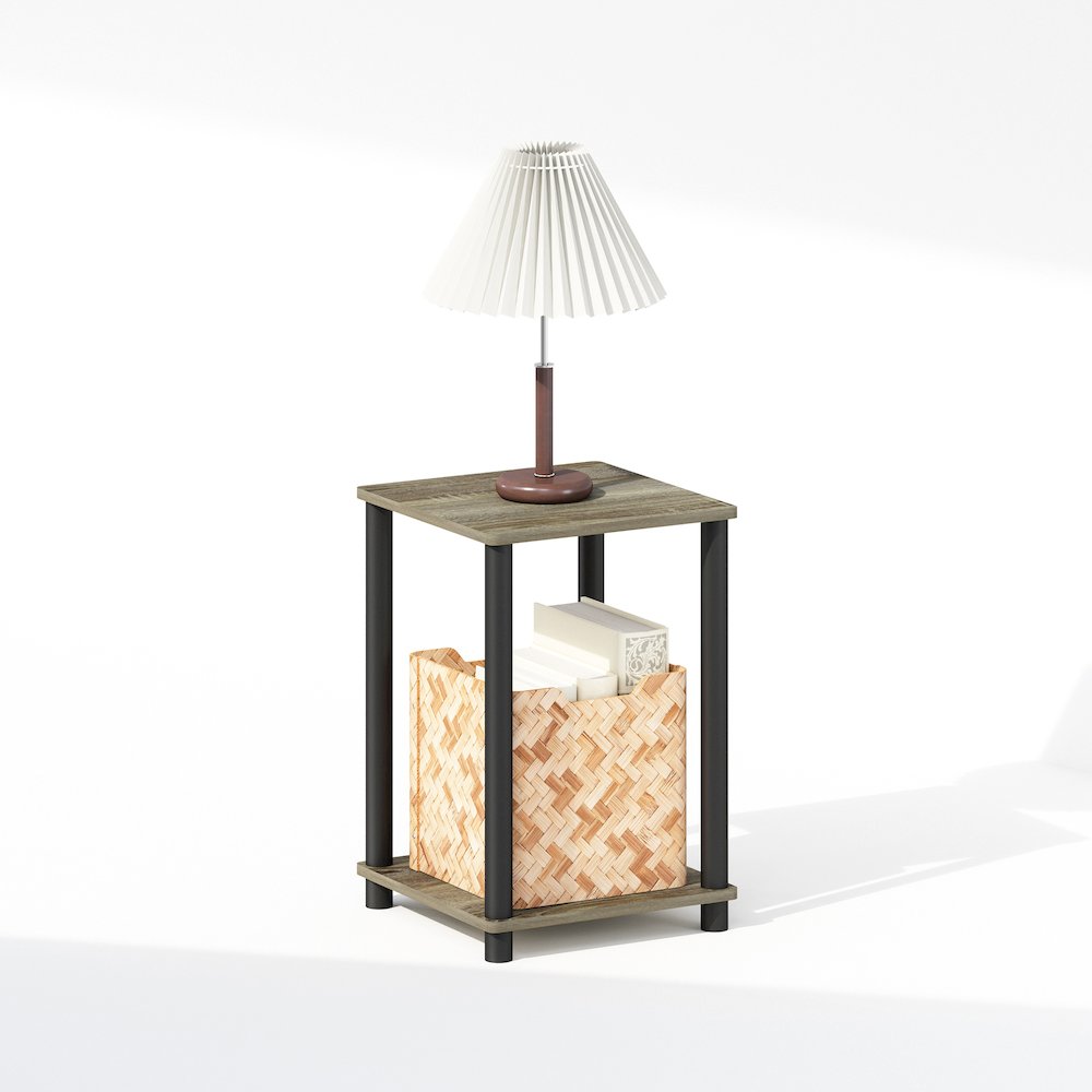 Turn-N-Tube Nightstand, Bedside Table, French Oak/Black. Picture 4