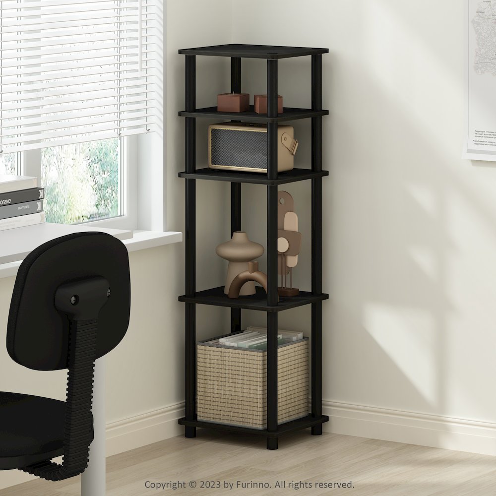 Turn-N-Tube Easy Assembly Stackable Standing Shelf, Americano/Black. Picture 6