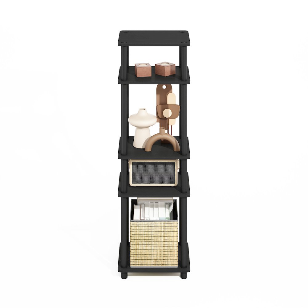 Turn-N-Tube Easy Assembly Stackable Standing Shelf, Americano/Black. Picture 4