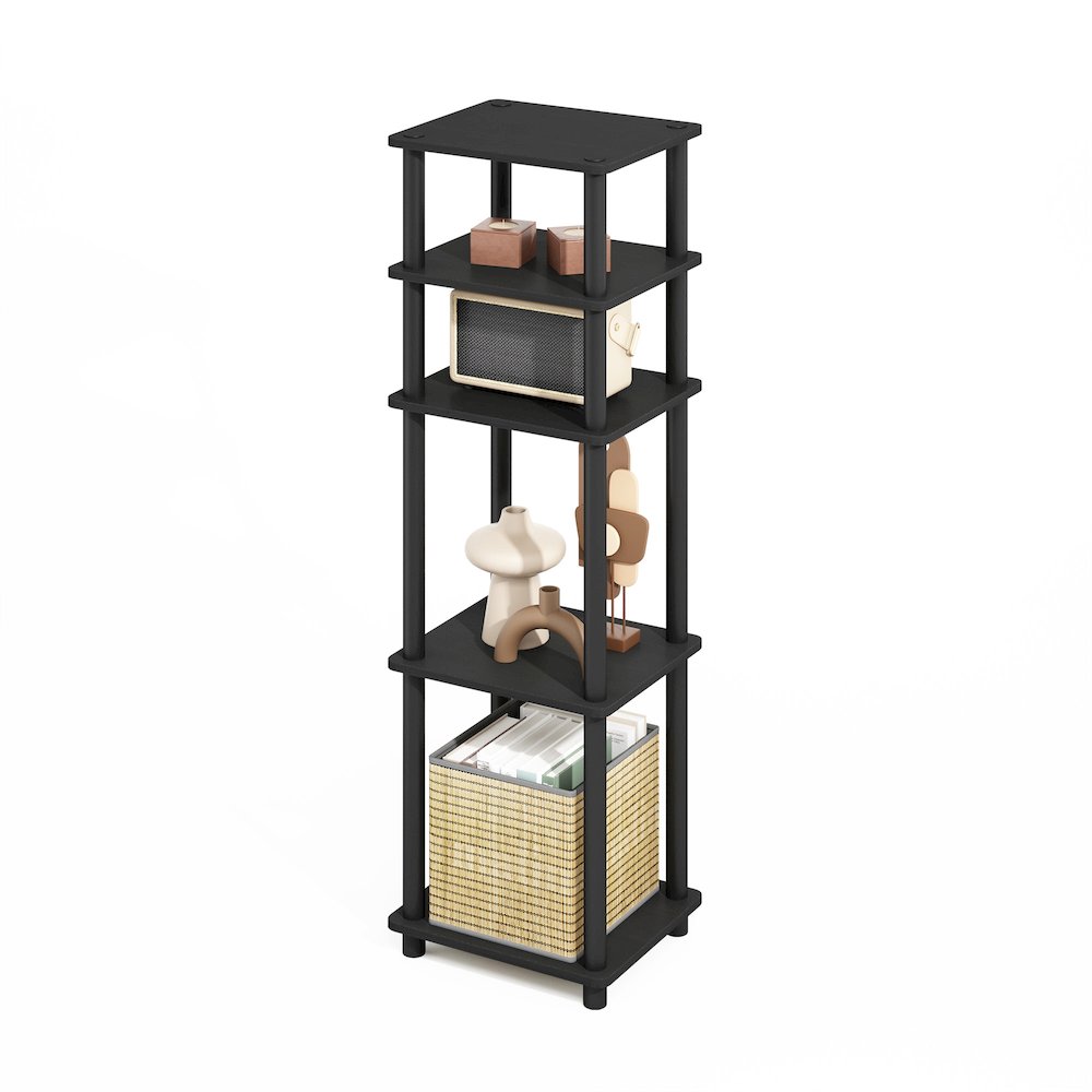 Turn-N-Tube Easy Assembly Stackable Standing Shelf, Americano/Black. Picture 5
