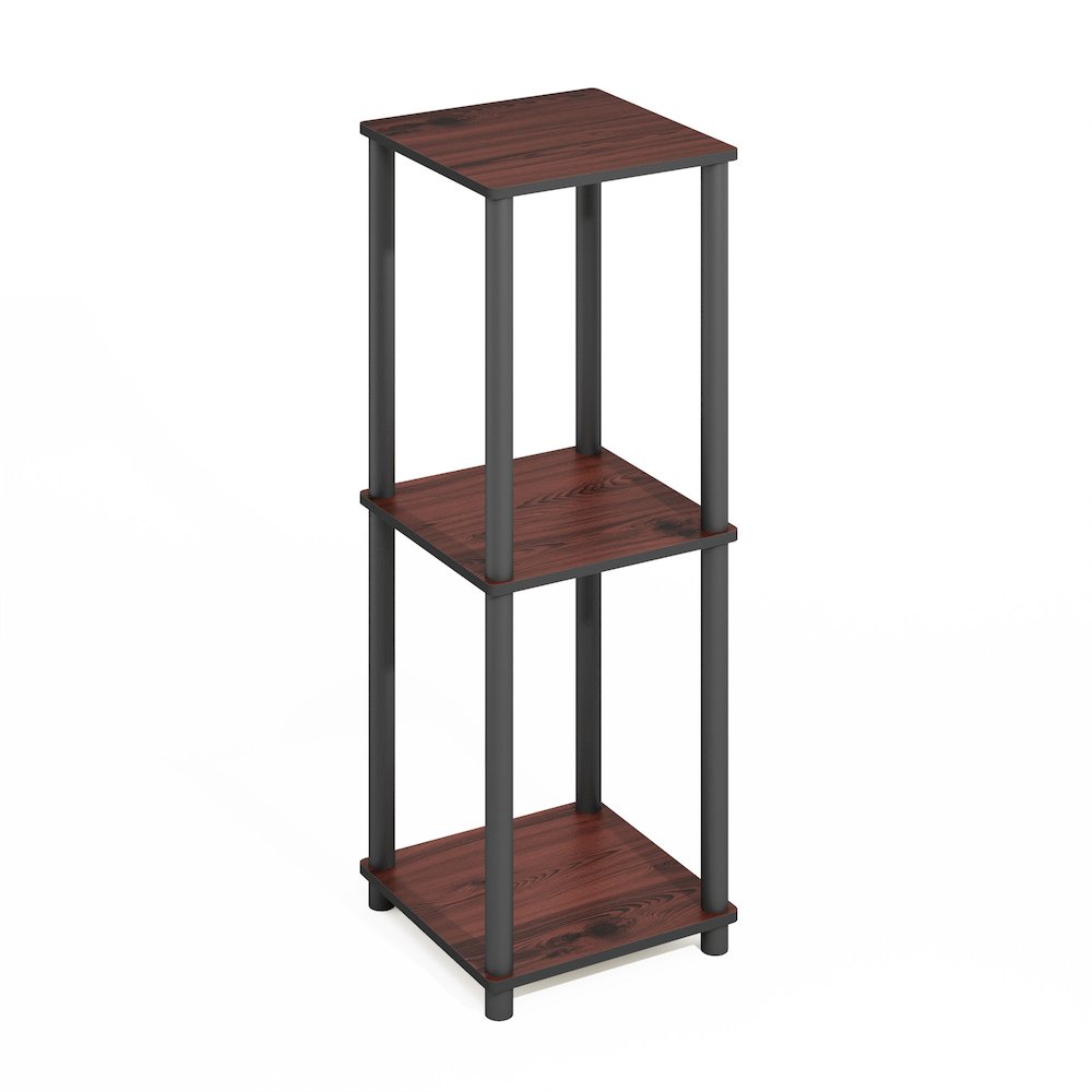 Turn-N-Tube Easy Assembly Stackable Bookcase, Bookshelf, Dark Cherry/Black. Picture 3