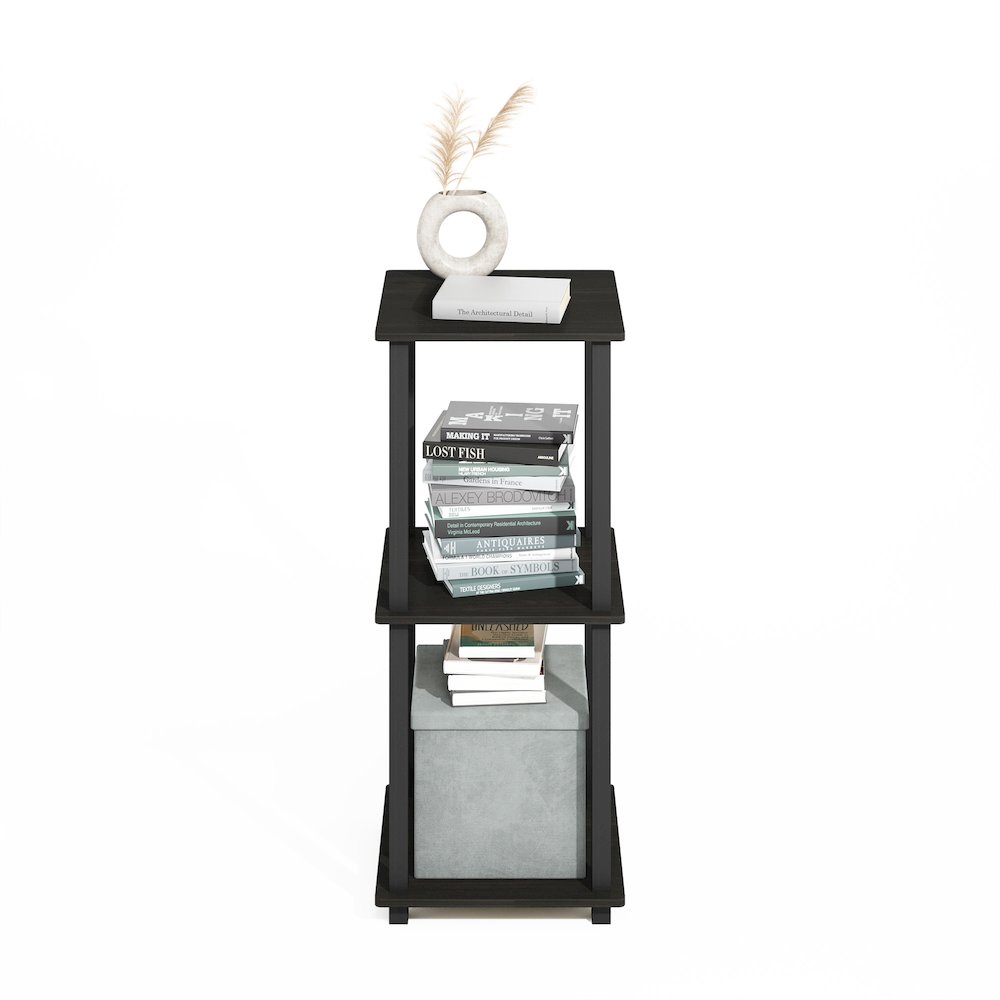 Turn-N-Tube Easy Assembly Stackable Bookcase, Bookshelf, Espresso/Black. Picture 4