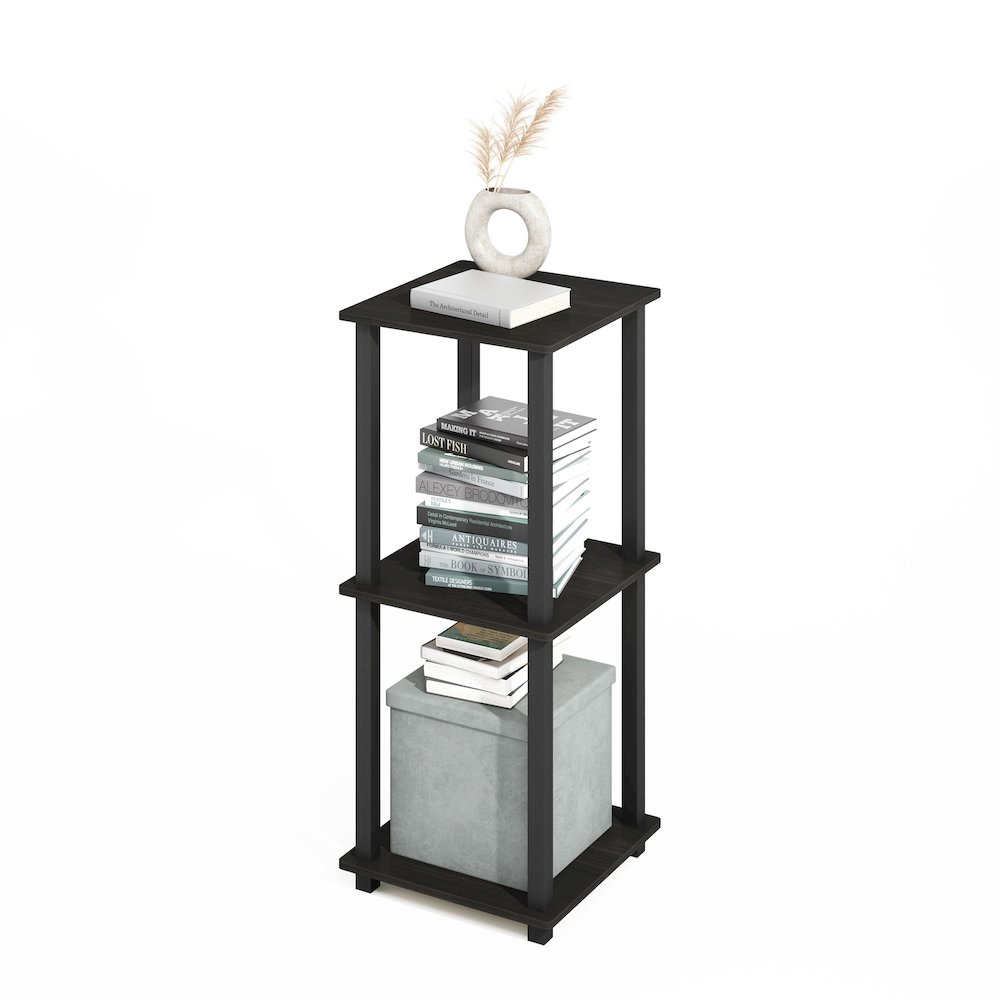 Turn-N-Tube Easy Assembly Stackable Bookcase, Bookshelf, Espresso/Black. Picture 5