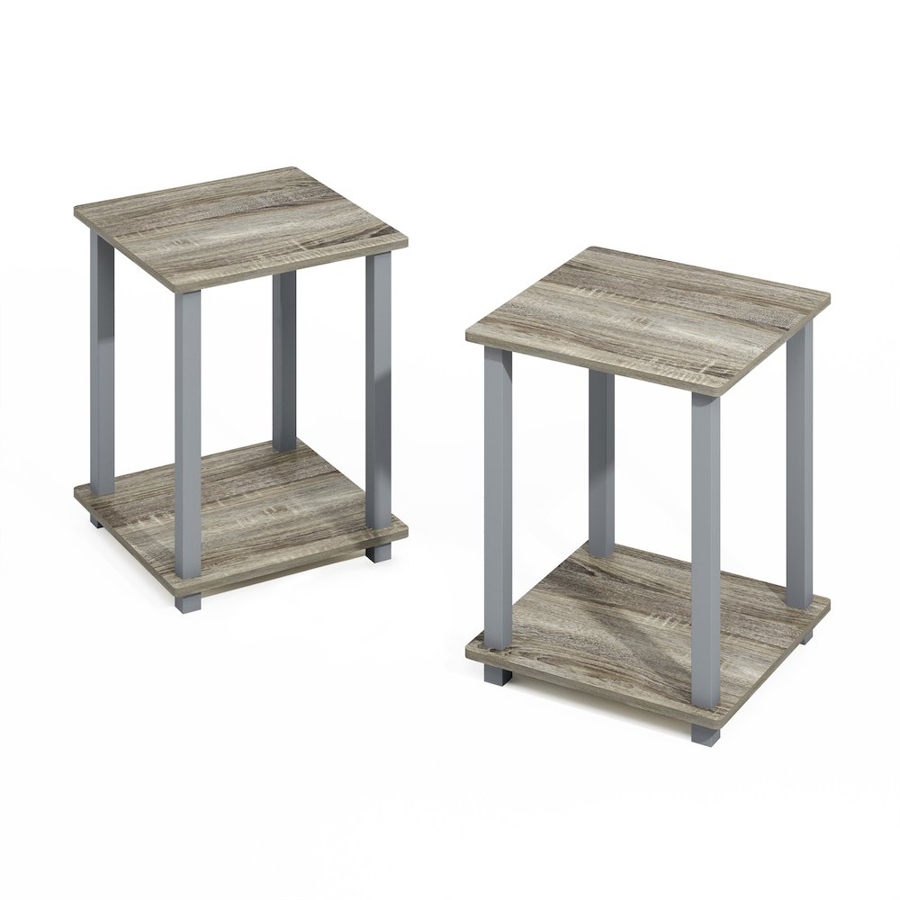 Turn-N-Tube Easy Assembly Stackable Bookcase, Bookshelf, French Oak/Grey. Picture 1
