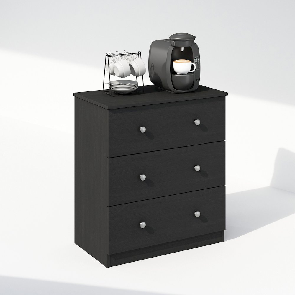 Hermite 3-Drawer Kitchen & Dining Sideboard Buffet Storage, Americano. Picture 4