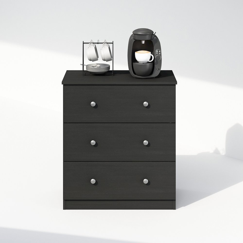 Hermite 3-Drawer Kitchen & Dining Sideboard Buffet Storage, Americano. Picture 5