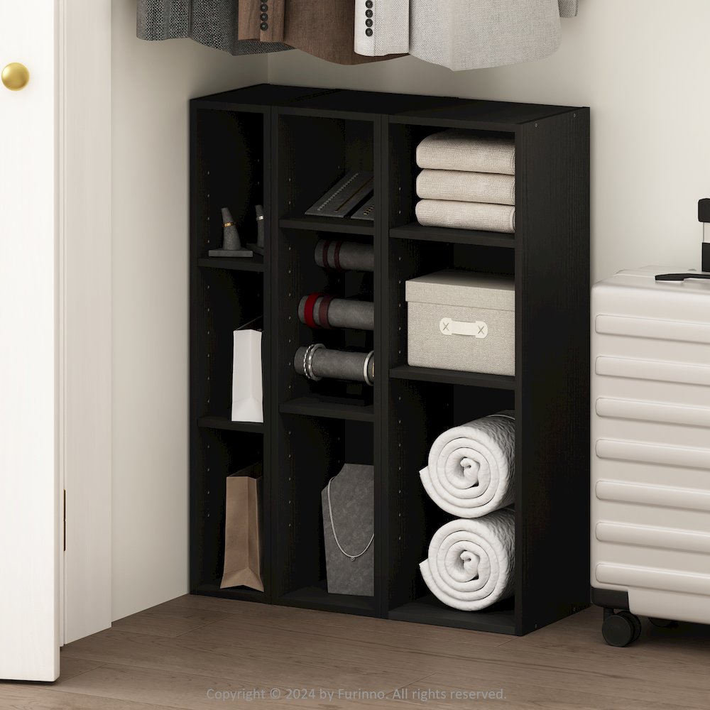 Reed 3-Tier Multipurpose Clothing & Closet Storage Organizer Shelf, 8-Inch Width. Picture 6
