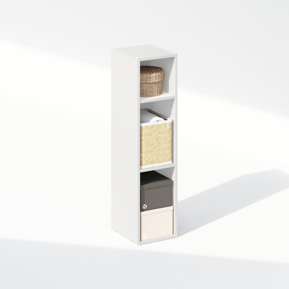 Reed 3-Tier Multipurpose Clothing & Closet Storage Organizer Shelf, 8-Inch Width. Picture 4